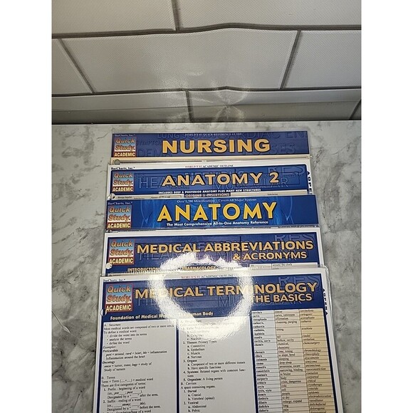 Quick Study Academic Medical Terms & Acronyms, Anatomy 1 & 2, Nursing Tri-Guides - Picture 2 of 4